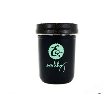 Exotikz Stash Jar 8oz. (Black/Teal) (Medicinal/Recreational)